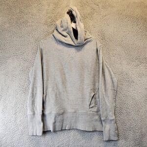 Fox Head Hoodie Men's XL Gray Flannel Lined Hood‎ Front Pocket Logo Long Sleeve